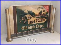 Vintage 1937 Heileman's Old Style Lager Beer Cigarette Display Sign Cone Top Can
