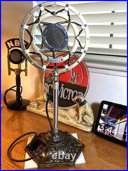 Vintage 1940's Style Astatic D104 Ring Spring Microphone with old deco stand