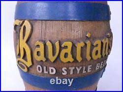 Vintage 1950s Bavarian's Old Style Beer Covington KY Chalkware Half Barrel Sign