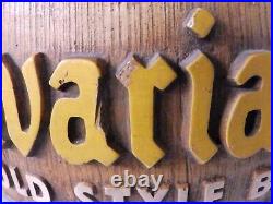 Vintage 1950s Bavarian's Old Style Beer Covington KY Chalkware Half Barrel Sign