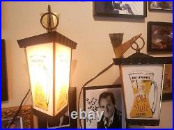 Vintage 1950s Heileman's Old Style Hanging Beer Lights PAIR Lanterns