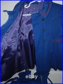 Vintage 1950s Toddler Wool Coat Set Union Made USA Blue Red Trim Old Money Style Vintage 1950s Toddler Wool Coat Set Union Made USA Blue Red Trim Old Money Style