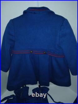 Vintage 1950s Toddler Wool Coat Set Union Made USA Blue Red Trim Old Money Style Vintage 1950s Toddler Wool Coat Set Union Made USA Blue Red Trim Old Money Style