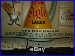 Vintage 1958 Plastic Heileman's Old Style Lager Beer Light