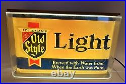 Vintage 1960's Heileman Old Style Light Lighted Beer Bar Sign TESTED & WORKS