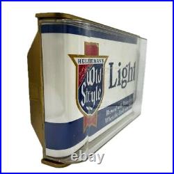 Vintage 1960's Heileman Old Style Light Lighted Beer Bar Sign TESTED & WORKS