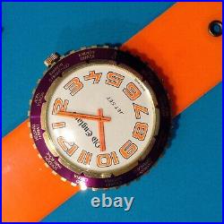 Vintage 1967 Old England mechanical watch. Orange. Swinging London style