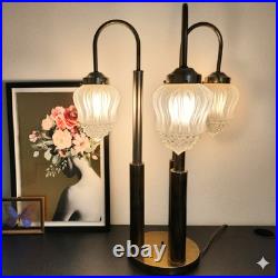 Vintage 1970's Hollywood Regency 3-Arm Waterfall Lamp Frosted Glass Shades 31