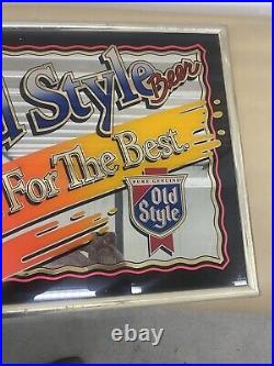 Vintage 1970s Old Style Beer Sign Glass Advertisement