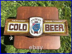 Vintage 1977 Heileman's Old Style Cold Beer Sparkling Motion Lighted Bar Sign