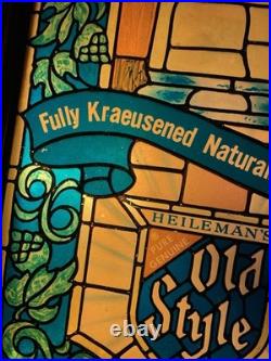 Vintage 1979 Heilemans Old Style Beer Tiffany Style Face Light Up Sign