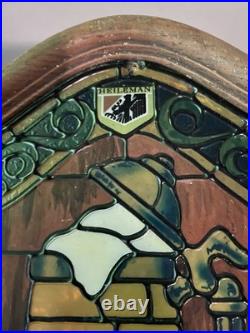 Vintage 1979 Heilemans Old Style Beer Tiffany Style Face Light Up Sign