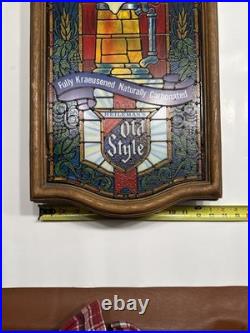 Vintage 1979 Heilemans Old Style Beer Tiffany Style Face Light Up Sign