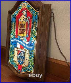Vintage 1979 Old Style Beer Stained Glass Looking Light-up Sign Faux Heileman Vintage 1979 Old Style Beer Stained Glass Looking Light-up Sign Faux Heileman