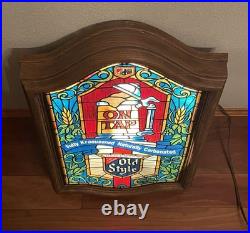 Vintage 1979 Old Style Beer Stained Glass Looking Light-up Sign Faux Heileman Vintage 1979 Old Style Beer Stained Glass Looking Light-up Sign Faux Heileman