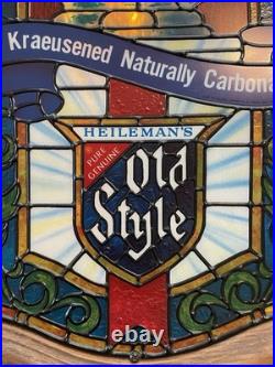 Vintage 1979 Old Style Beer Stained Glass Looking Light-up Sign Faux Heileman Vintage 1979 Old Style Beer Stained Glass Looking Light-up Sign Faux Heileman