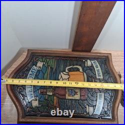 Vintage 1980 Heileman's Old Style Lighted Beer Sign Welcome Stained Glass Look