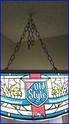 Vintage 1980 OLD STYLE Beer Light Pool Table Light Game Room Stained Glass Look