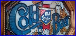 Vintage 1980'S Heileman's Old Style COLD BEER Faux Glass Lighted Bar Sign