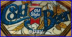 Vintage 1980'S Heileman's Old Style COLD BEER Faux Glass Lighted Bar Sign
