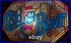 Vintage 1980'S Heileman's Old Style COLD BEER Faux Glass Lighted Bar Sign