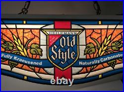Vintage 1980's OLD STYLE Beer Light Pool Table Ceiling Faux Stained Glass Look