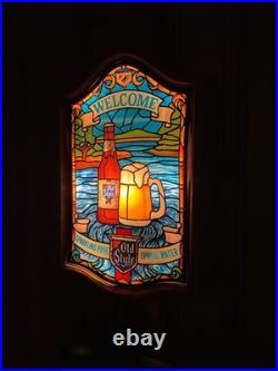 Vintage 1980s Heilemans Old Style Beer Tiffany Style Face Light Up Sign