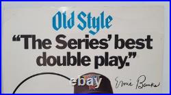Vintage 1981 Ernie Banks Old Style Beer Advertising Easel Sign