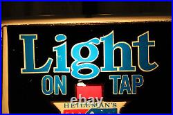 Vintage 1981 Heileman's Old Style Light On Tap Beer Lighted Motion Sign