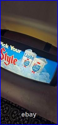 Vintage 1982 Heileman's Old Style Pick Your Style Lighted Barrel Back Sign WOW Vintage 1982 Heileman's Old Style Pick Your Style Lighted Barrel Back Sign WOW