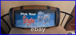Vintage 1982 Heileman's Old Style Pick Your Style Lighted Barrel Back Sign WOW