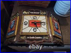 Vintage 1983 OLD STYLE Beer Lighted Clock 3 Sided Sign