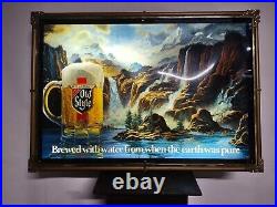 Vintage 1986 Heileman's Old Style Waterfall Lighted Motion Beer Sign Works