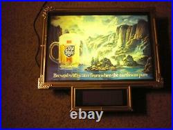 Vintage 1986 Joseph Pearson Old Style Beer Waterfall Lighted Sign Digital Clock