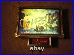 Vintage 1986 Joseph Pearson Old Style Beer Waterfall Lighted Sign Digital Clock