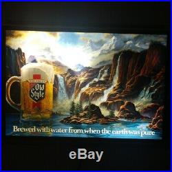 Vintage 1986 Old Style Beer Waterfall Motion Lighted Sign Heilemans