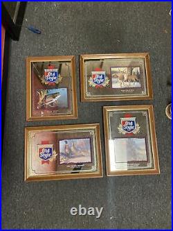 Vintage 1992 Heileman's Old Style Beer Mirror Sign Full Complete Set Condition++