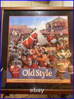 Vintage 1994 Sharon Anderson Wisconsin Badgers Old Style Poster #1509 Rare