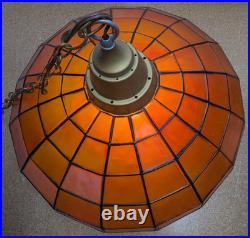 Vintage 23 Heileman's Old Style Beer Hanging Tiffany Style Plastic Lamp Sign