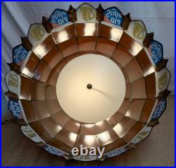 Vintage 23 Heileman's Old Style Beer Hanging Tiffany Style Plastic Lamp Sign