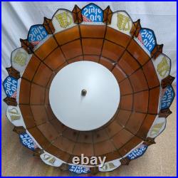 Vintage 23 Heileman's Old Style Beer Hanging Tiffany Style Plastic Lamp Sign