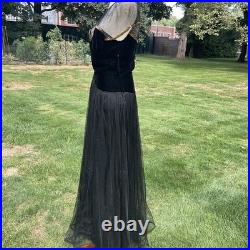Vintage 30s / 40s Velvet /toole/ Sequin Ballgown. Old Hollywood Style. As Is