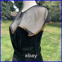 Vintage 30s / 40s Velvet /toole/ Sequin Ballgown. Old Hollywood Style. As Is