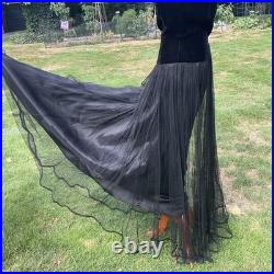 Vintage 30s / 40s Velvet /toole/ Sequin Ballgown. Old Hollywood Style. As Is