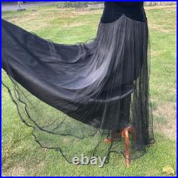 Vintage 30s / 40s Velvet /toole/ Sequin Ballgown. Old Hollywood Style. As Is