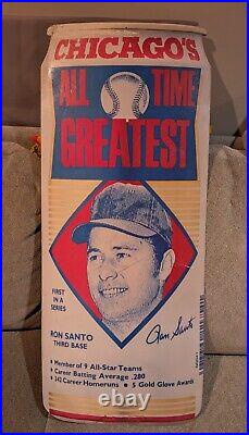 Vintage 33 Old Style Beer Can Chicago CUBS RON SANTO Store Display Baseball