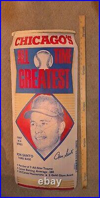 Vintage 33 Old Style Beer Can Chicago CUBS RON SANTO Store Display Baseball