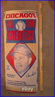 Vintage 33 Old Style Beer Can Chicago CUBS RON SANTO Store Display Baseball