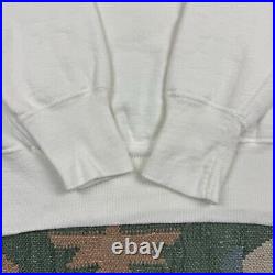 Vintage 50s Flagg Military Blank Crewneck Cotton Sweatshirt White Large Stencil