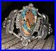 Vintage-54-Gram-Navajo-Sterling-Turquoise-cuff-style-bracelet-Old-A-Must-See-01-az